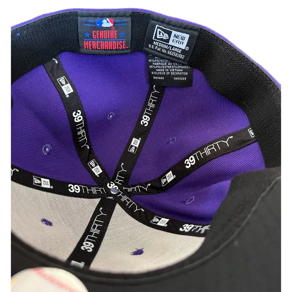 Colorado Rockies New Era 39THIRTY Hat M/L Purple Alt 2 Team Classic MLB Cap